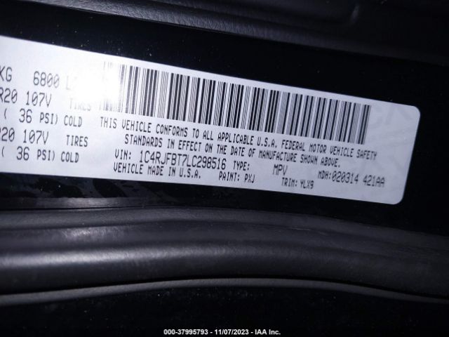 Photo 8 VIN: 1C4RJFBT7LC298516 - JEEP GRAND CHEROKEE 