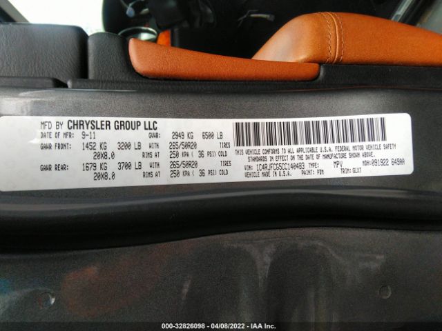 Photo 8 VIN: 1C4RJFCG5CC140483 - JEEP GRAND CHEROKEE 