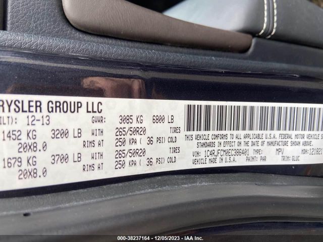 Photo 8 VIN: 1C4RJFCM0EC386401 - JEEP GRAND CHEROKEE 