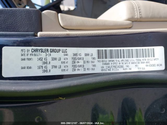 Photo 8 VIN: 1C4RJFCM9EC452881 - JEEP GRAND CHEROKEE 