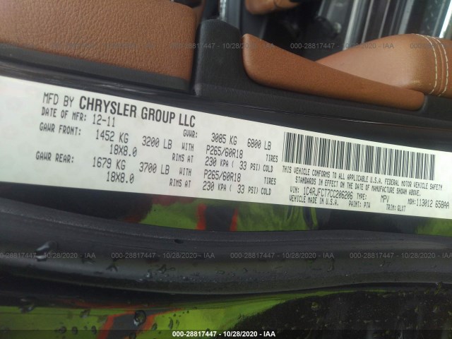 Photo 8 VIN: 1C4RJFCT7CC206206 - JEEP GRAND CHEROKEE 