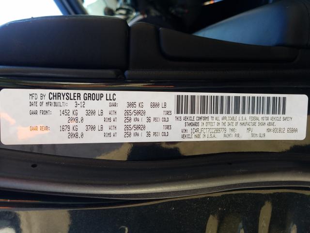 Photo 9 VIN: 1C4RJFCT7CC289779 - JEEP GRAND CHER 