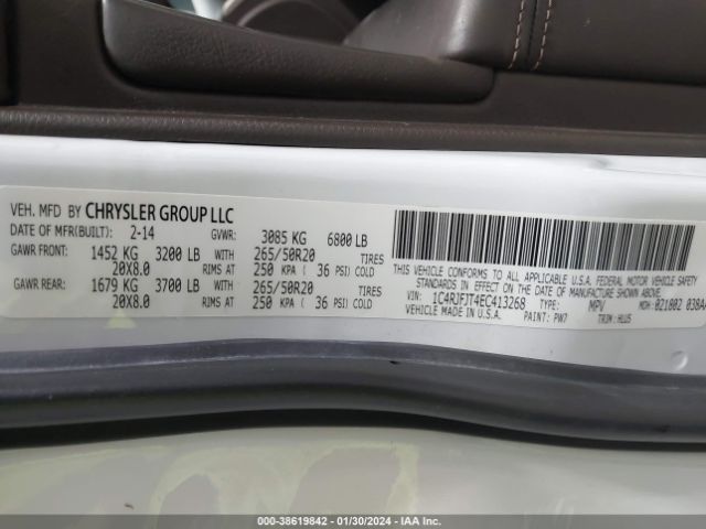 Photo 8 VIN: 1C4RJFJT4EC413268 - JEEP GRAND CHEROKEE 