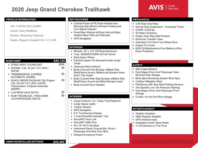 Photo 12 VIN: 1C4RJFLG3LC218680 - JEEP GRAND CHER 