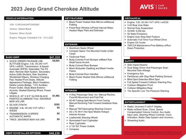 Photo 12 VIN: 1C4RJHAG4PC640560 - JEEP GRAND CHER 