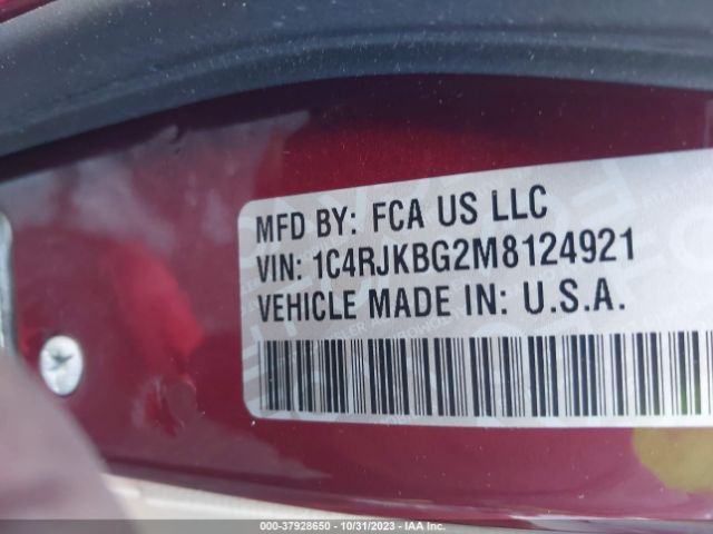 Photo 8 VIN: 1C4RJKBG2M8124921 - JEEP GRAND CHEROKEE L 