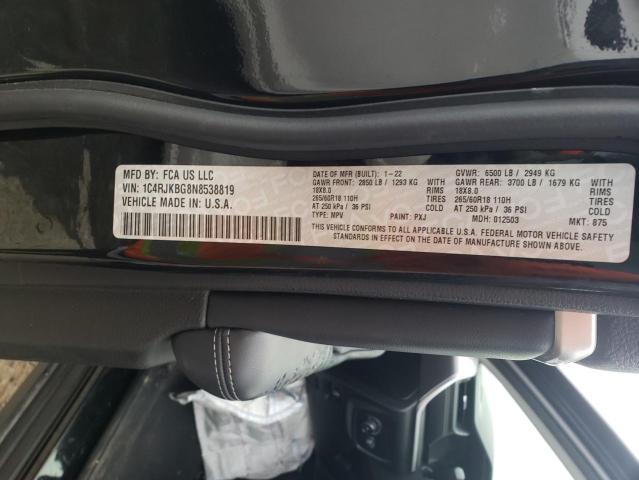 Photo 13 VIN: 1C4RJKBG8N8538819 - JEEP GRAND CHEROKEE 