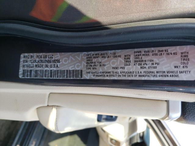 Photo 12 VIN: 1C4RJKBG8N8618296 - JEEP GRAND CHEROKEE 