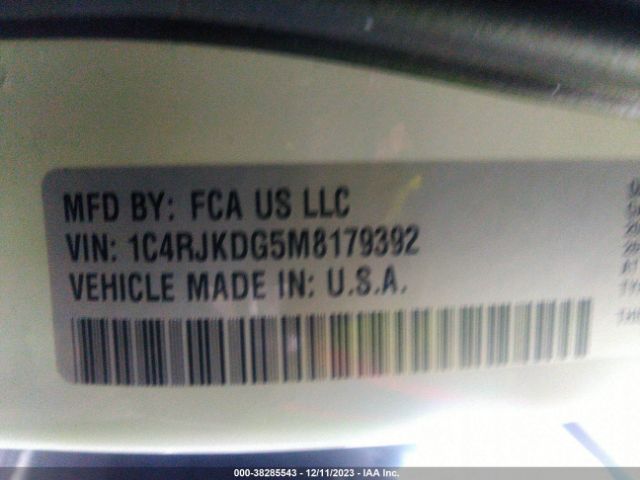 Photo 8 VIN: 1C4RJKDG5M8179392 - JEEP GRAND CHEROKEE L 