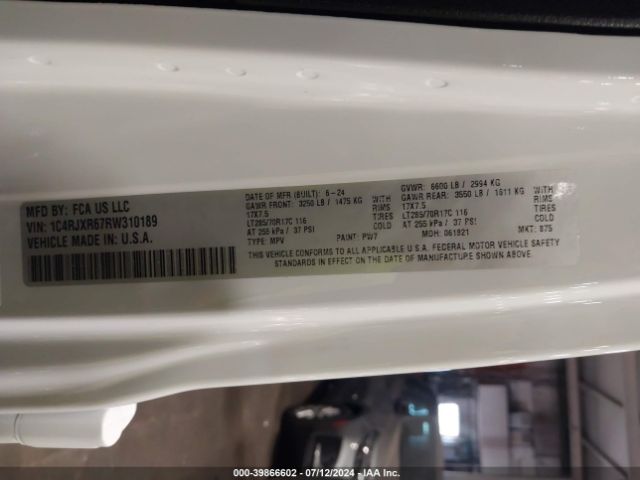 Photo 8 VIN: 1C4RJXR67RW310189 - JEEP WRANGLER 4XE 