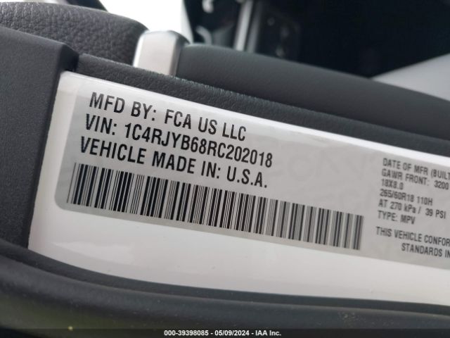 Photo 8 VIN: 1C4RJYB68RC202018 - JEEP GRAND CHEROKEE 4XE 