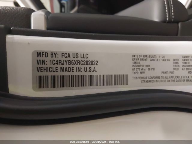 Photo 8 VIN: 1C4RJYB6XRC202022 - JEEP GRAND CHEROKEE 4XE 