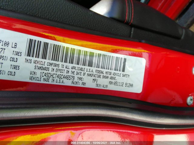 Photo 8 VIN: 1C4SDHCT4GC446579 - DODGE DURANGO 