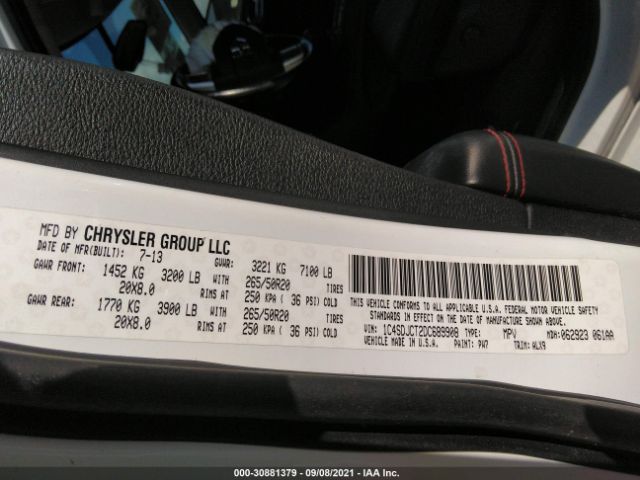 Photo 8 VIN: 1C4SDJCT2DC689908 - DODGE DURANGO 