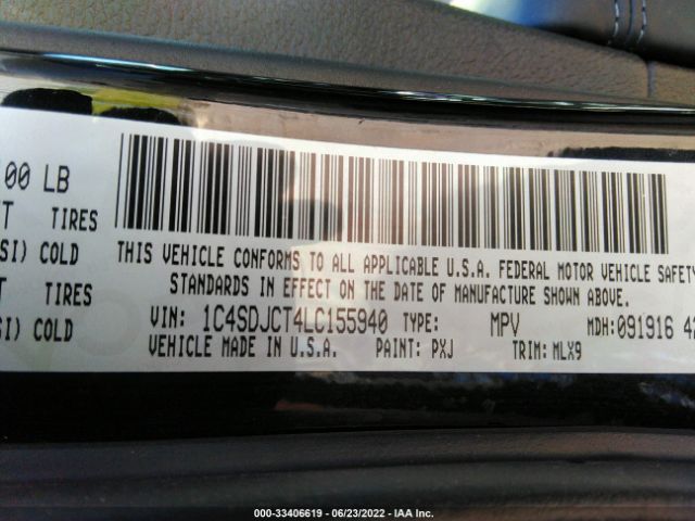 Photo 8 VIN: 1C4SDJCT4LC155940 - DODGE DURANGO 