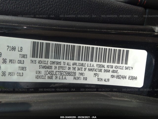 Photo 8 VIN: 1C4SDJCT5EC598228 - DODGE DURANGO 