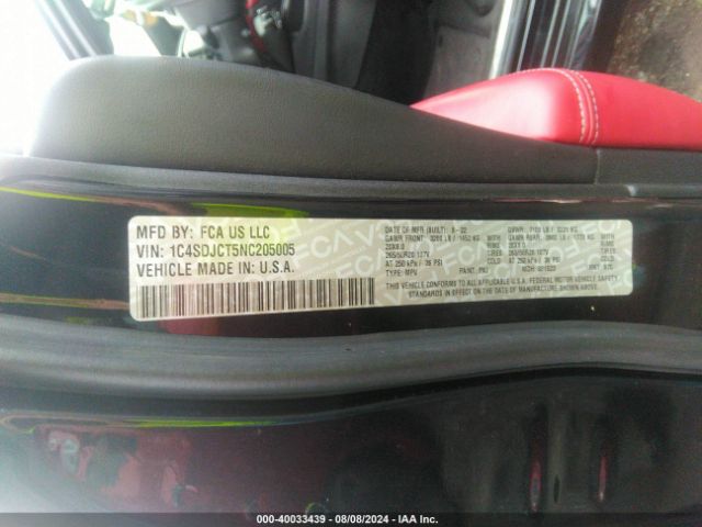 Photo 8 VIN: 1C4SDJCT5NC205005 - DODGE DURANGO 