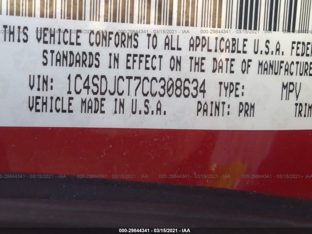 Photo 8 VIN: 1C4SDJCT7CC308634 - DODGE DURANGO 