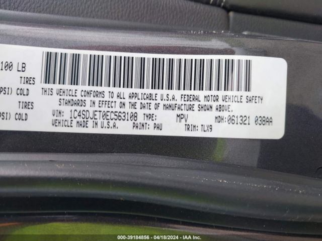 Photo 8 VIN: 1C4SDJET0EC563108 - DODGE DURANGO 