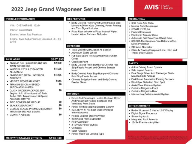 Photo 12 VIN: 1C4SJVGP3NS113264 - JEEP GRAND WAGO 