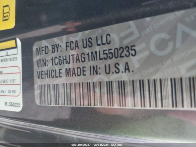 Photo 8 VIN: 1C6HJTAG1ML550235 - JEEP GLADIATOR 