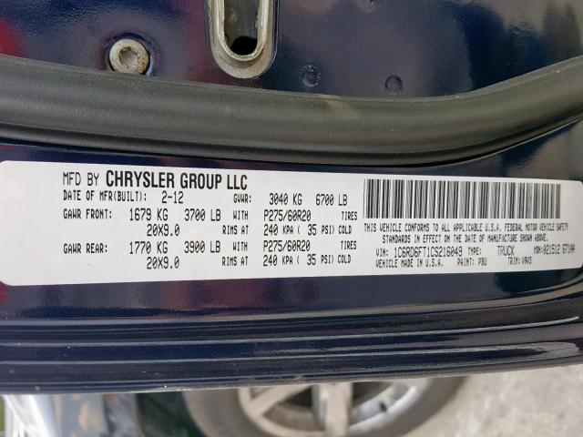 Photo 9 VIN: 1C6RD6FT1CS216049 - DODGE RAM 1500 S 