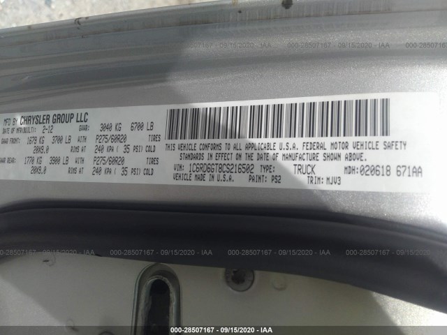 Photo 8 VIN: 1C6RD6GT8CS216502 - RAM 1500 