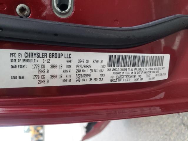 Photo 9 VIN: 1C6RD7FT0CS204187 - DODGE RAM 1500 S 