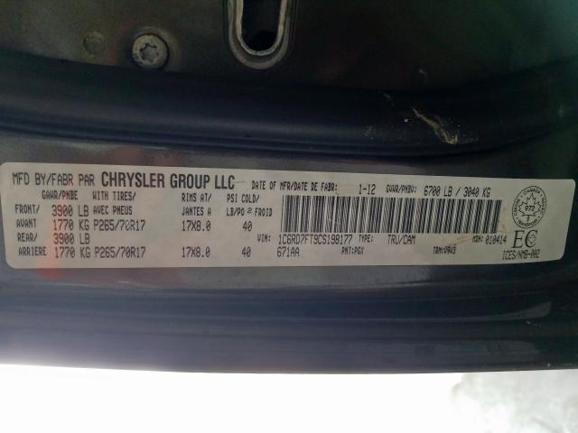 Photo 9 VIN: 1C6RD7FT9CS198177 - DODGE RAM 1500 S 