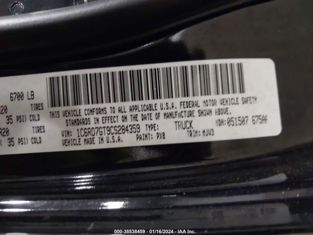 Photo 8 VIN: 1C6RD7GT9CS284359 - RAM 1500 