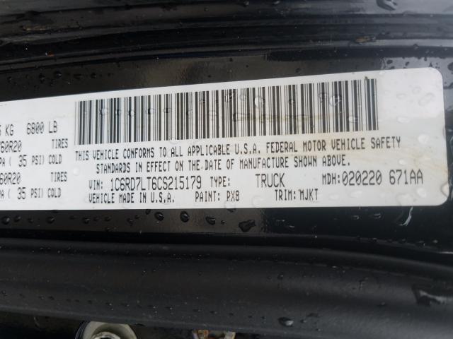 Photo 9 VIN: 1C6RD7LT6CS215179 - DODGE RAM 1500 S 