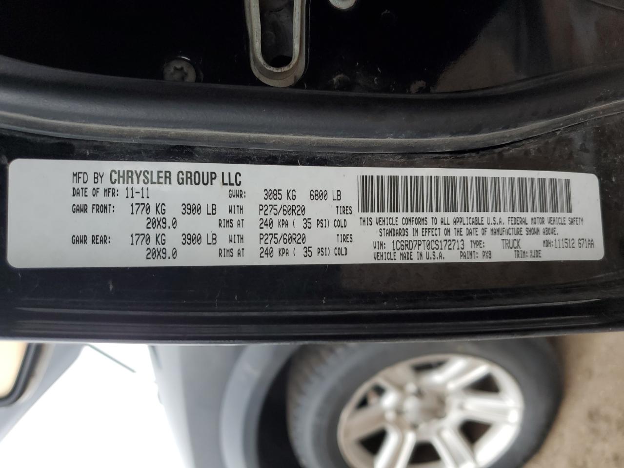 Photo 11 VIN: 1C6RD7PT0CS172713 - DODGE RAM 