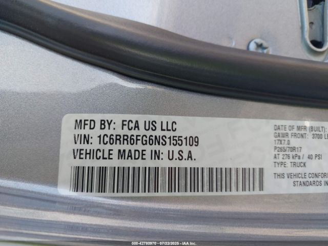 Photo 8 VIN: 1C6RR6FG6NS155109 - RAM 1500 
