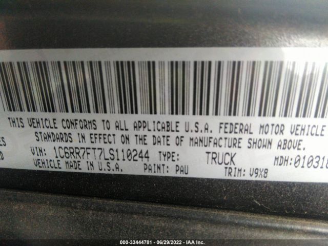 Photo 8 VIN: 1C6RR7FT7LS110244 - RAM 1500 CLASSIC 