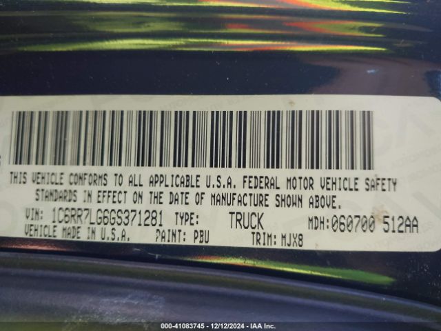 Photo 8 VIN: 1C6RR7LG6GS371281 - RAM 1500 