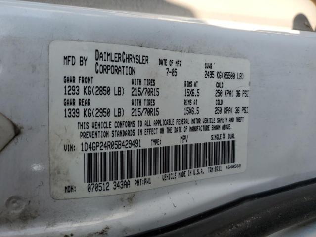 Photo 12 VIN: 1D4GP24R05B429491 - DODGE CARAVAN 