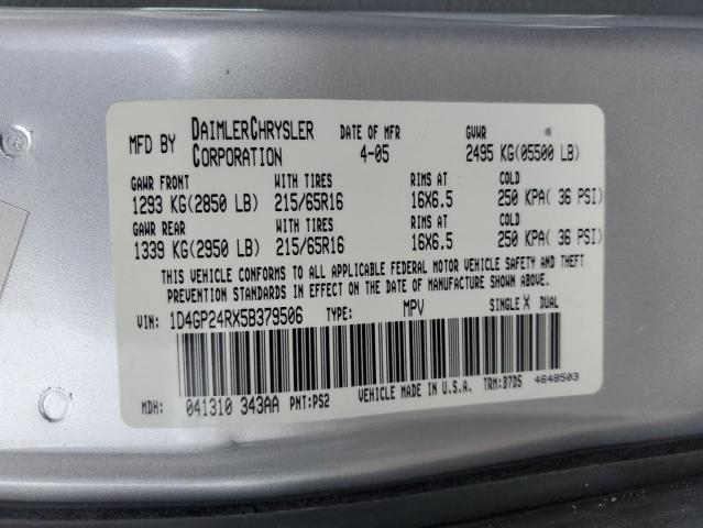 Photo 12 VIN: 1D4GP24RX5B379506 - DODGE CARAVAN 