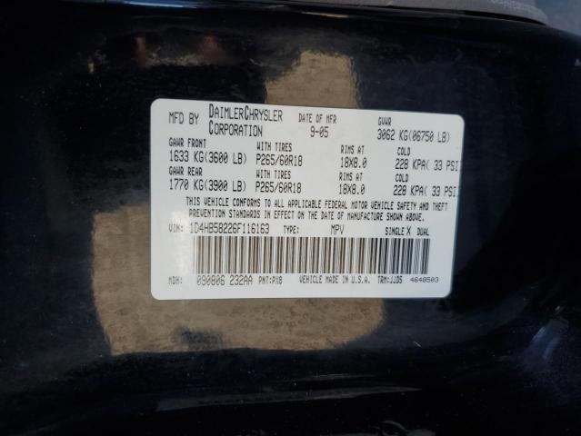 Photo 12 VIN: 1D4HB58226F116163 - DODGE DURANGO 