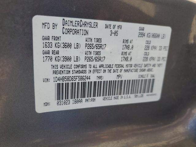 Photo 12 VIN: 1D4HB58D65F586244 - DODGE DURANGO LI 