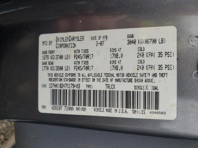 Photo 12 VIN: 1D7HA18247S179403 - DODGE RAM 1500 S 