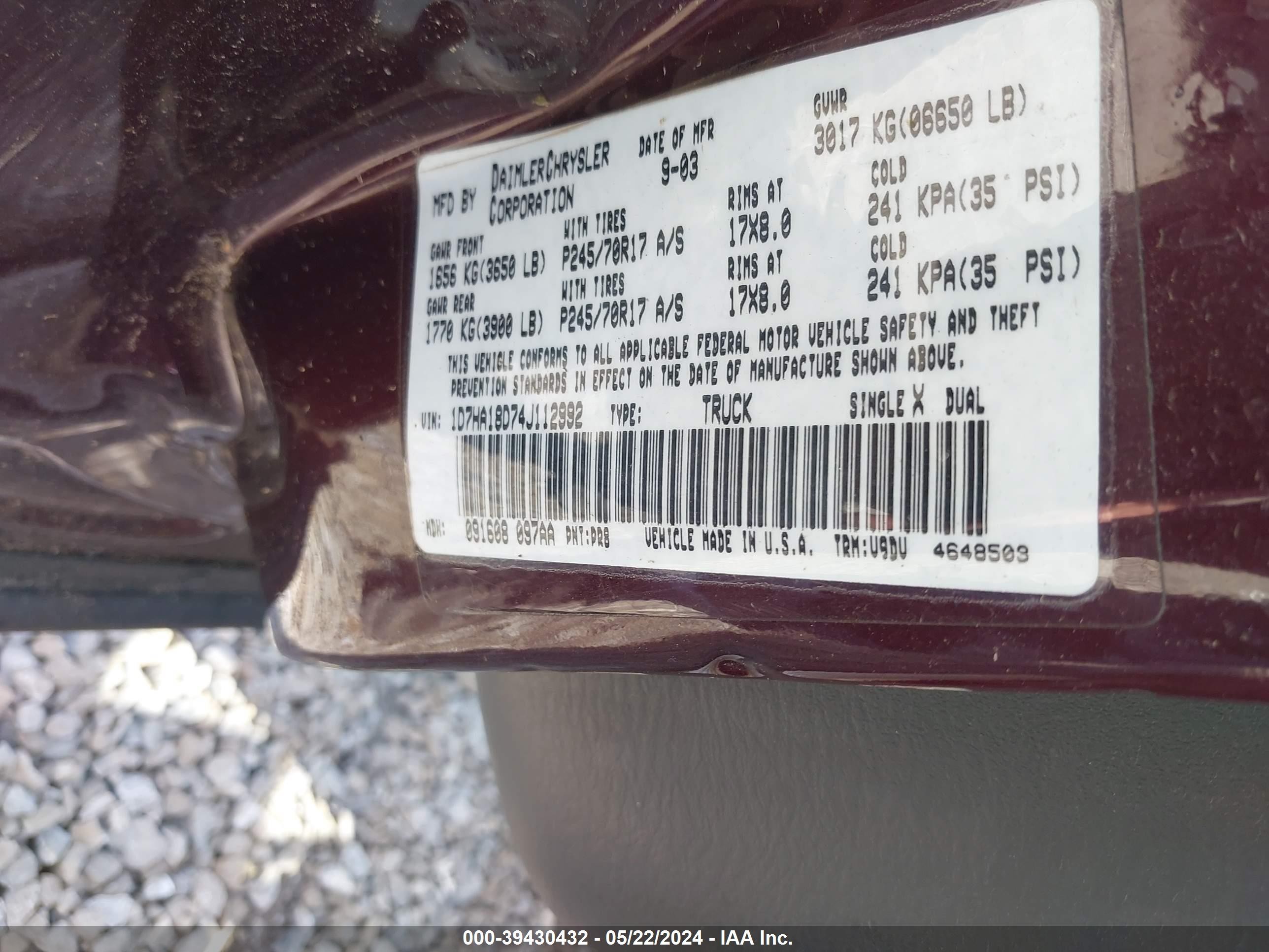 Photo 8 VIN: 1D7HA18D74J112992 - DODGE RAM 