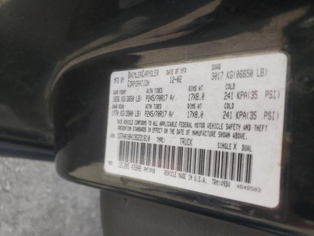 Photo 11 VIN: 1D7HA18N13S231610 - DODGE RAM 1500 S 