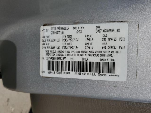 Photo 11 VIN: 1D7HA18N43S352972 - DODGE RAM 1500 