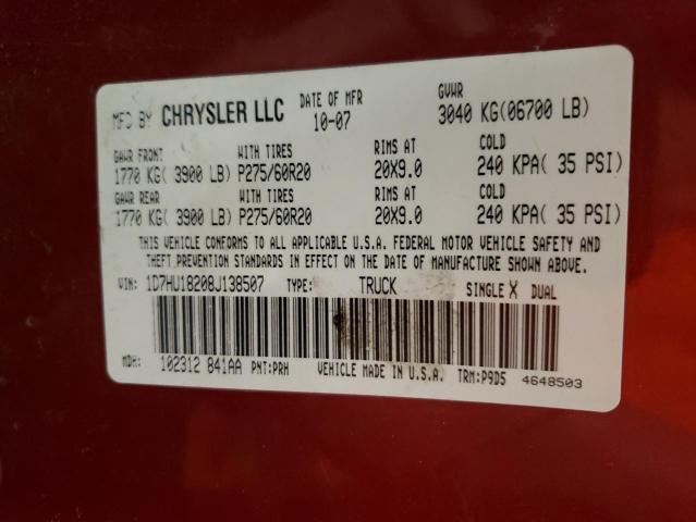 Photo 12 VIN: 1D7HU18208J138507 - DODGE RAM 1500 S 