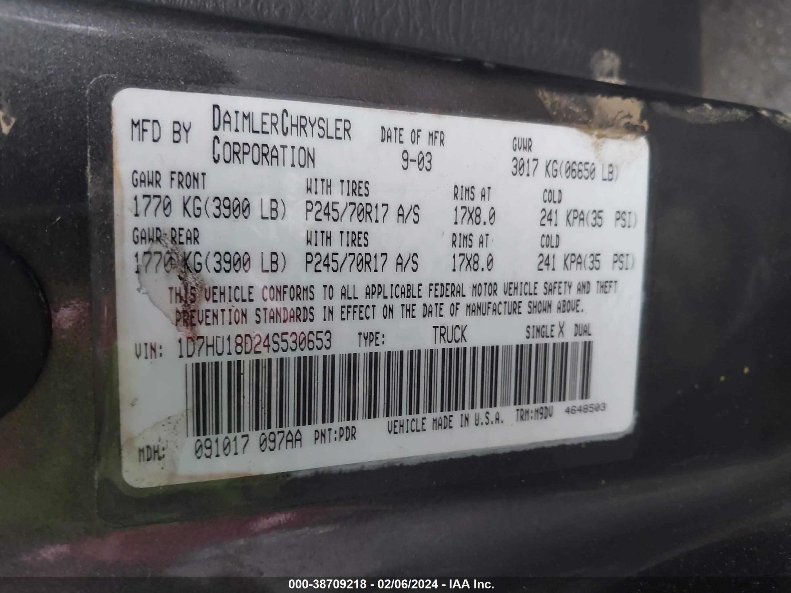 Photo 8 VIN: 1D7HU18D24S530653 - DODGE RAM 