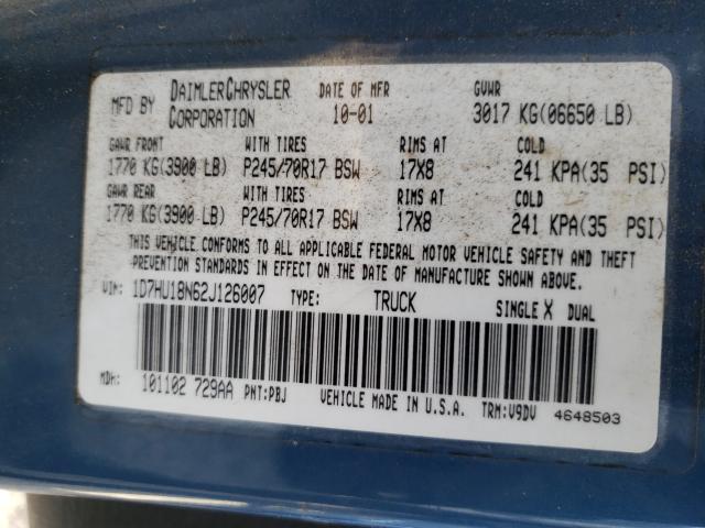 Photo 9 VIN: 1D7HU18N62J126007 - DODGE RAM 1500 