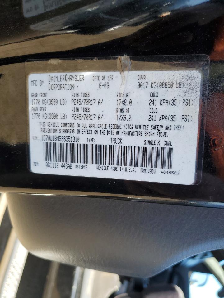 Photo 12 VIN: 1D7HU18N93S351310 - DODGE RAM 