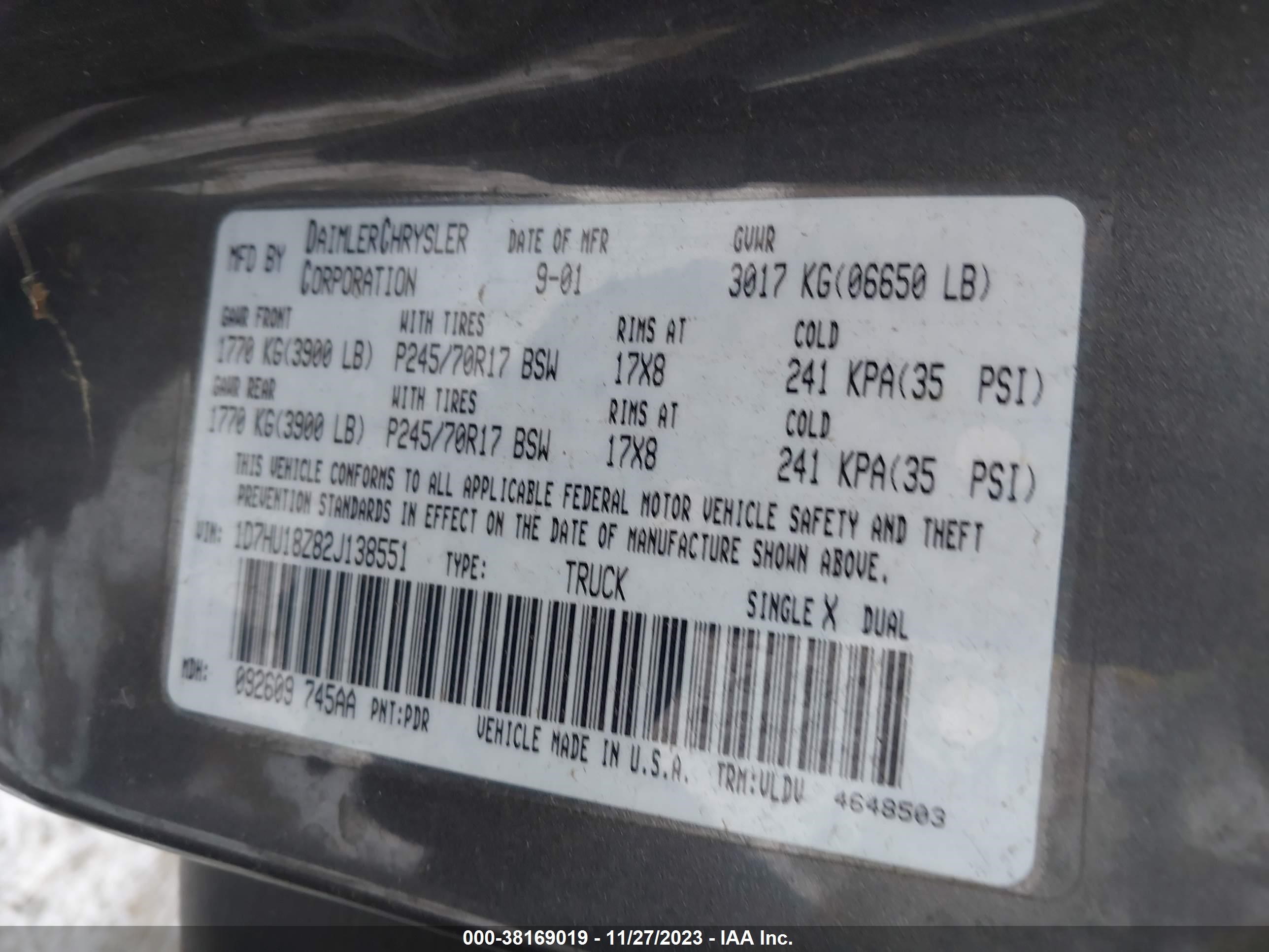 Photo 8 VIN: 1D7HU18Z82J138551 - DODGE RAM 