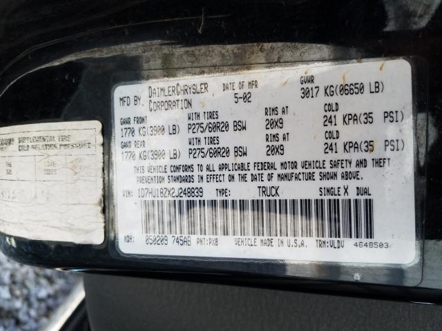 Photo 9 VIN: 1D7HU18ZX2J248839 - DODGE RAM 1500 