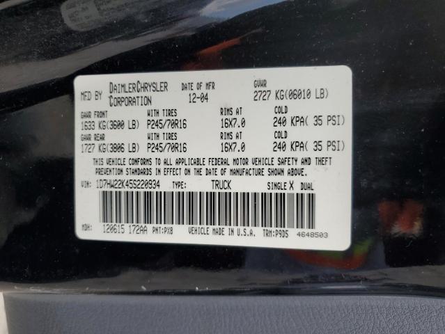 Photo 12 VIN: 1D7HW22K45S220934 - DODGE DAKOTA 